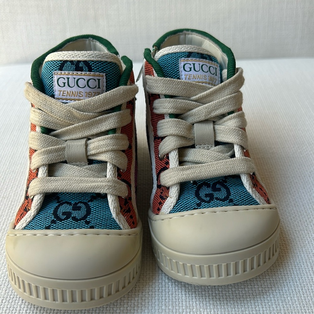 Gucci Kids Tennis 1977 High Top Sneakers size 27 “Excellent Condition”
